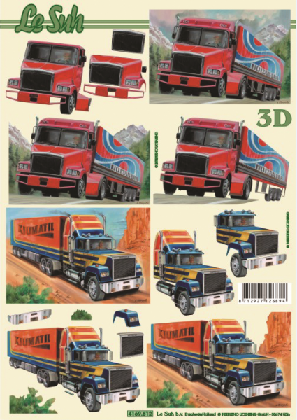 3D-Stanzbogen, A4, Truck
