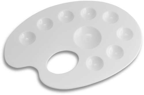 Mixed Media Mischpalette, oval, 20 x 14 cm, Kunststoff, weiß, 9 Fächer