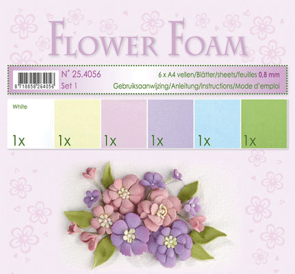 Flower Foam Set, 6 Bogen, A4, 0,8 mm dick