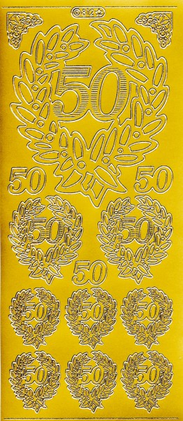 Stickerbogen, Jubiläum 50, 10 x 23 cm