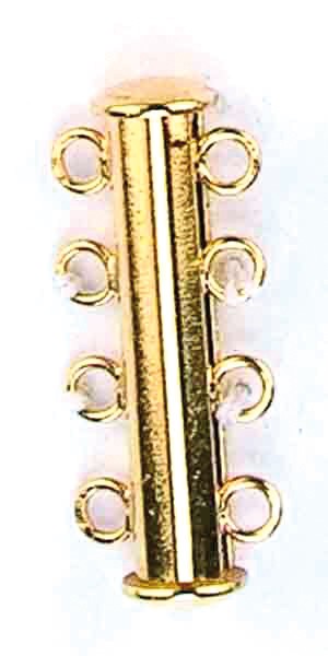 Magnetverschluss, 4-reihig, 25mm, goldfarbig