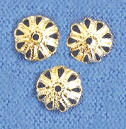 Filigran-Perlkappen, 9 mm, goldfarbig, 15 Stück