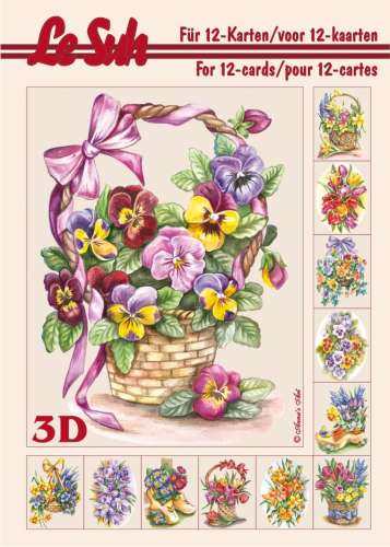 3D-Etappenbogen-Buch, Frühlingsblumen 1, A5, 12 Bogen, zum Ausschneiden