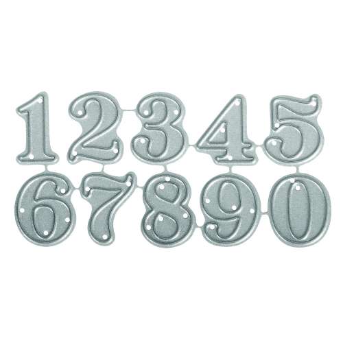 Stanzschablone, Zahlen-Set klein, Höhe 1,4 cm, 10-teilig