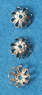 Filigran-Perlkappen, 6 mm, silberfarbig, 30 Stück
