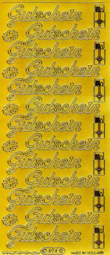 Stickerbogen, Gutschein, 10 x 23 cm