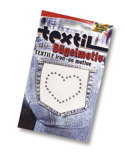 Textil-Bügelmotiv, Herz, Motivgröße ca. 45 mm